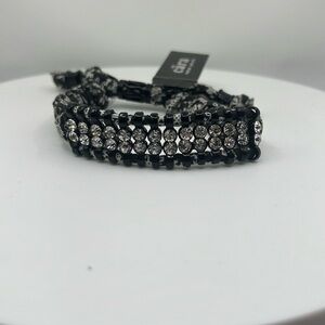1315. Cara New York Black and Silver Bracelet‎ Adjustable Closure